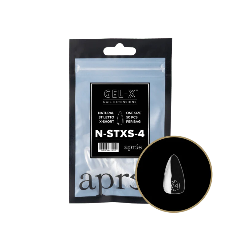 Apres Gel X™ Refill Bags (50pcs) Natural Stiletto Extra Short Tips - Image 6