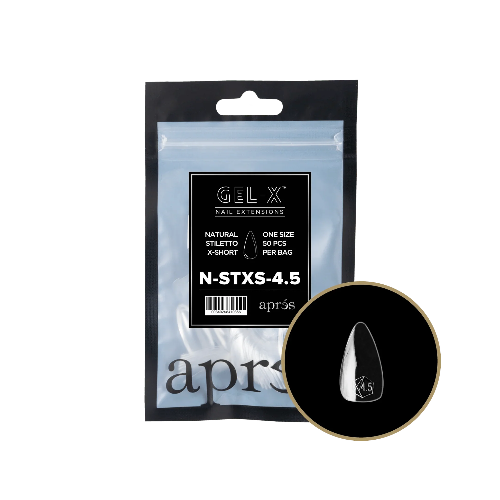 Apres Gel X™ Refill Bags (50pcs) Natural Stiletto Extra Short Tips - Image 7
