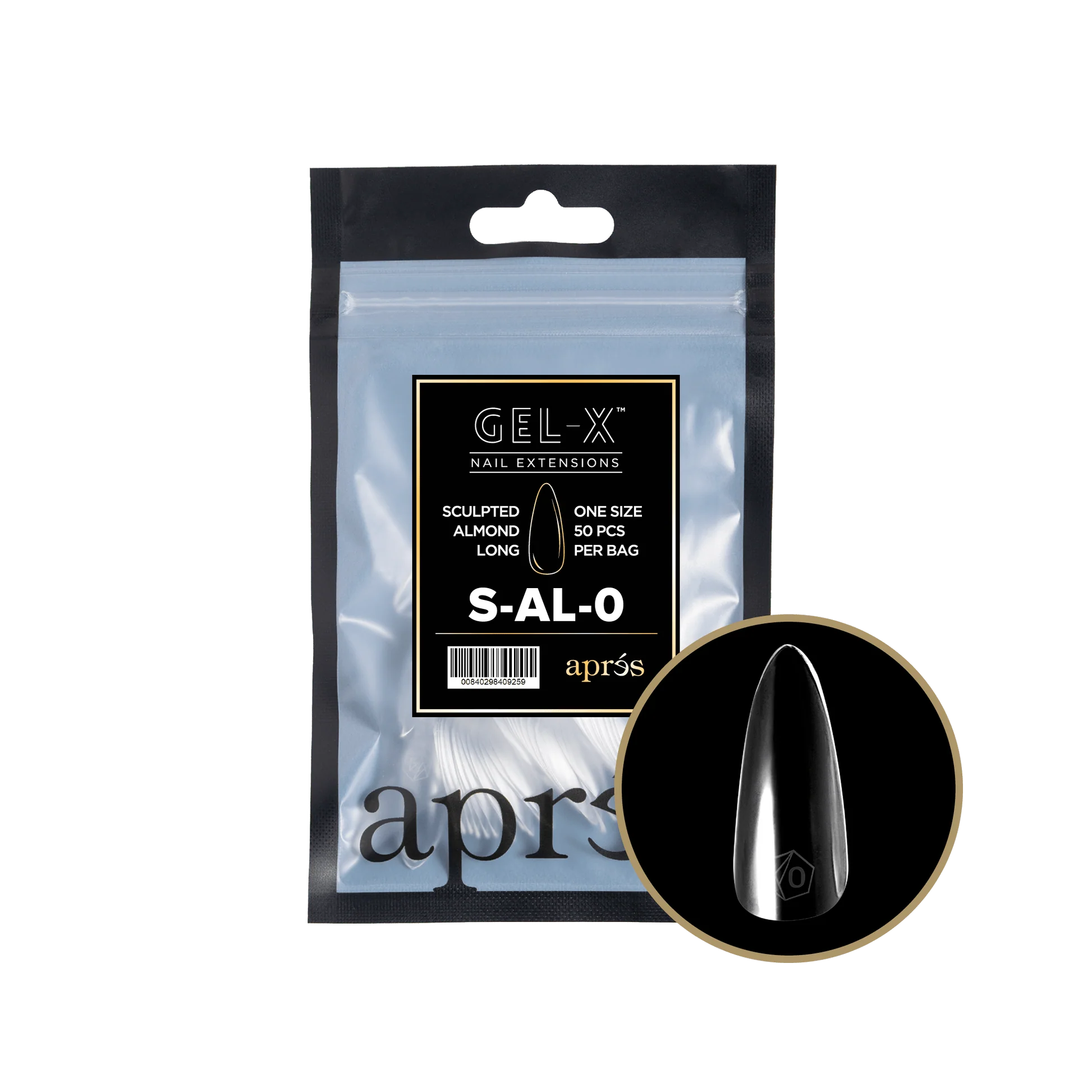 Apres Gel X™ Refill Bags (50pcs) Sculpted Almond Long Tips - Image 2