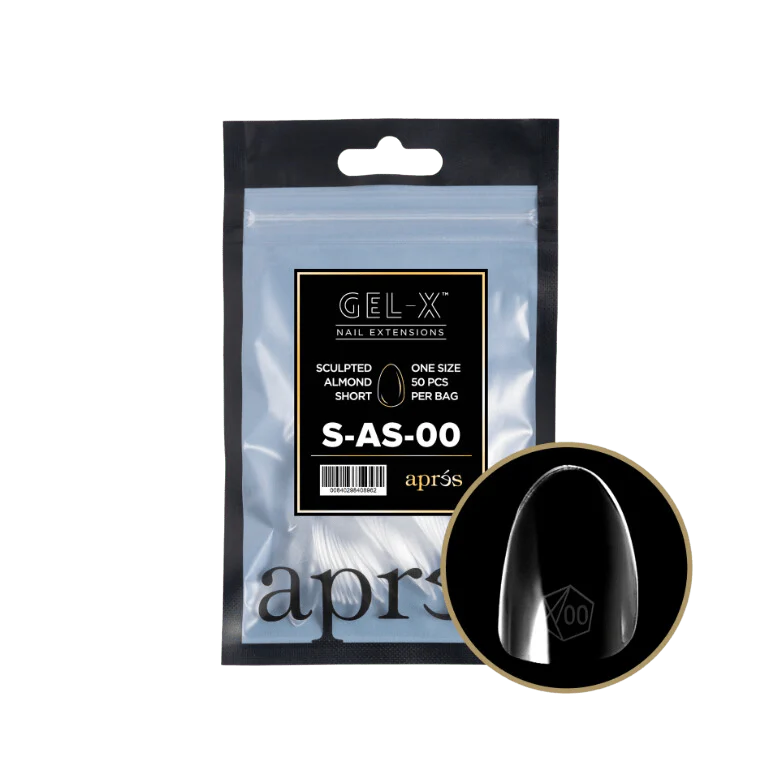 Apres Gel X™ Refill Bags (50pcs) Sculpted Almond Short Tips
