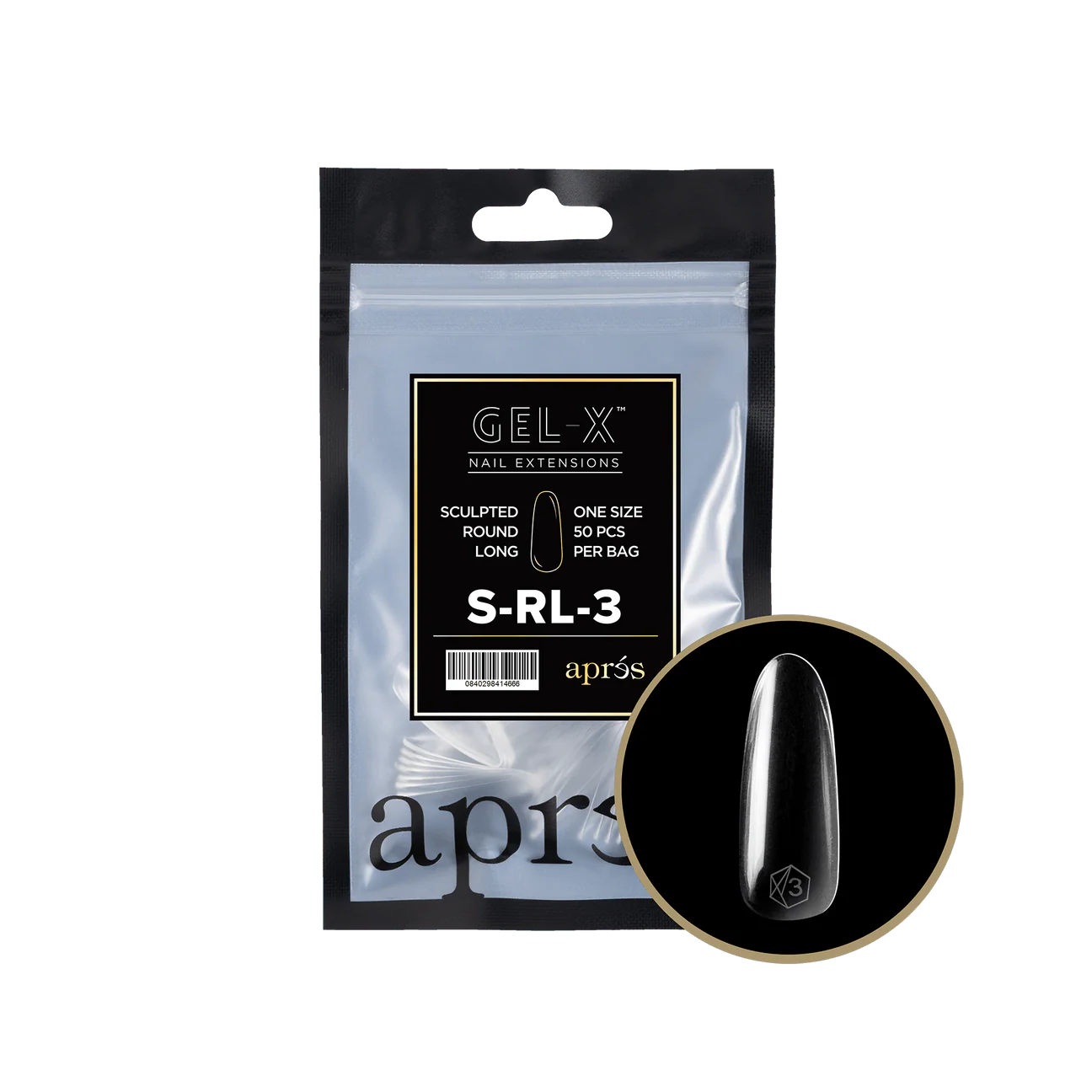 Apres Gel X™ Refill Bags (50pcs) Sculpted Round Long Tips - Image 4