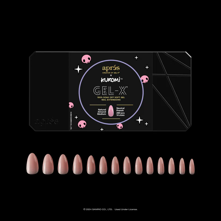 Apres Kuromi™ x Aprés Gel-X® Nail Extension Kit + Neutral French Natural Almond Medium Box of Tips (280pcs, 14 sizes) - Image 10