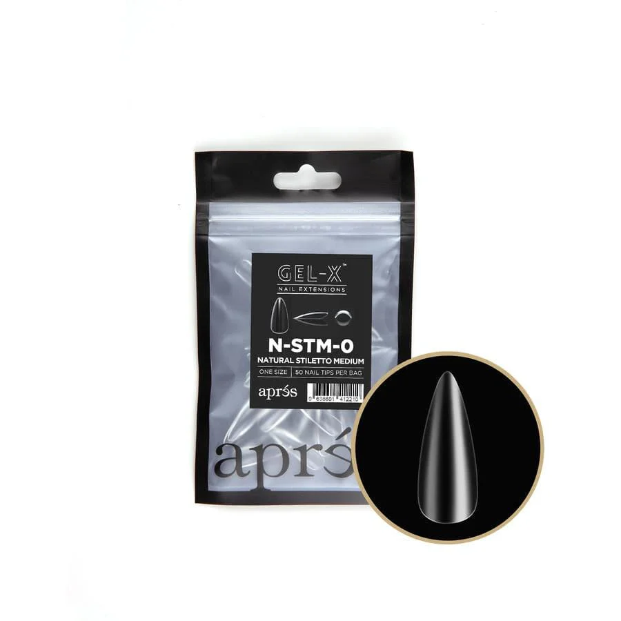 Apres Refill Bags (50pcs) Natural Stiletto Medium Tips - Image 3