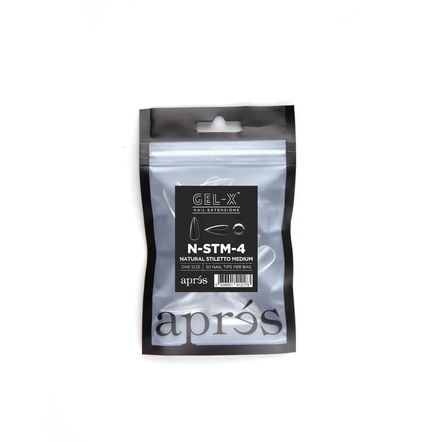 Apres Refill Bags (50pcs) Natural Stiletto Medium Tips - Image 8