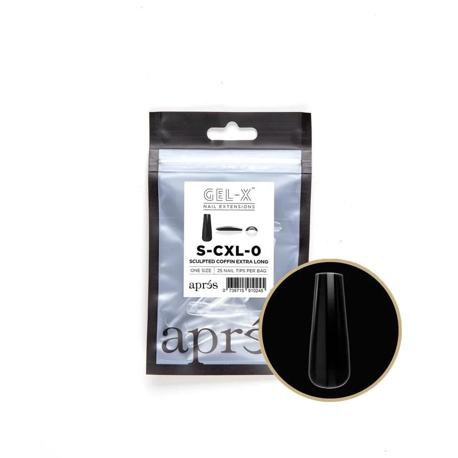 Apres Refill Bags (25pcs - 30pcs) Sculpted Coffin Extra Long Tips - Image 2