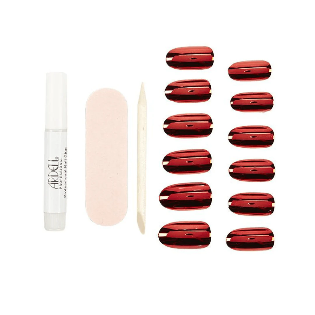 Ardell Nail Tips Set Nail Addict Metallic Red - Image 3