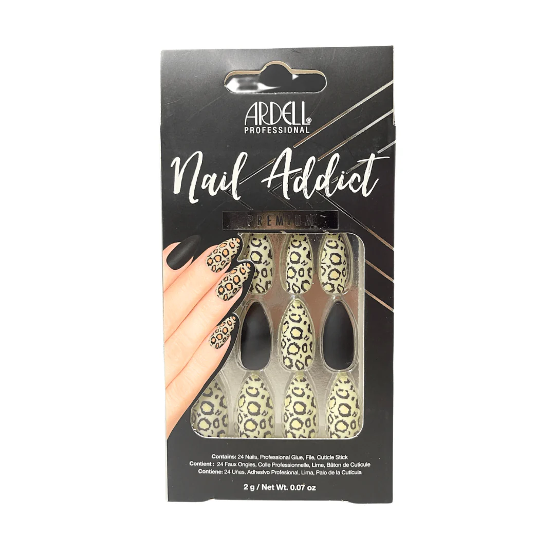 Ardell Nail Tips Set Nail Addict Premium Black Leopard - Image 2