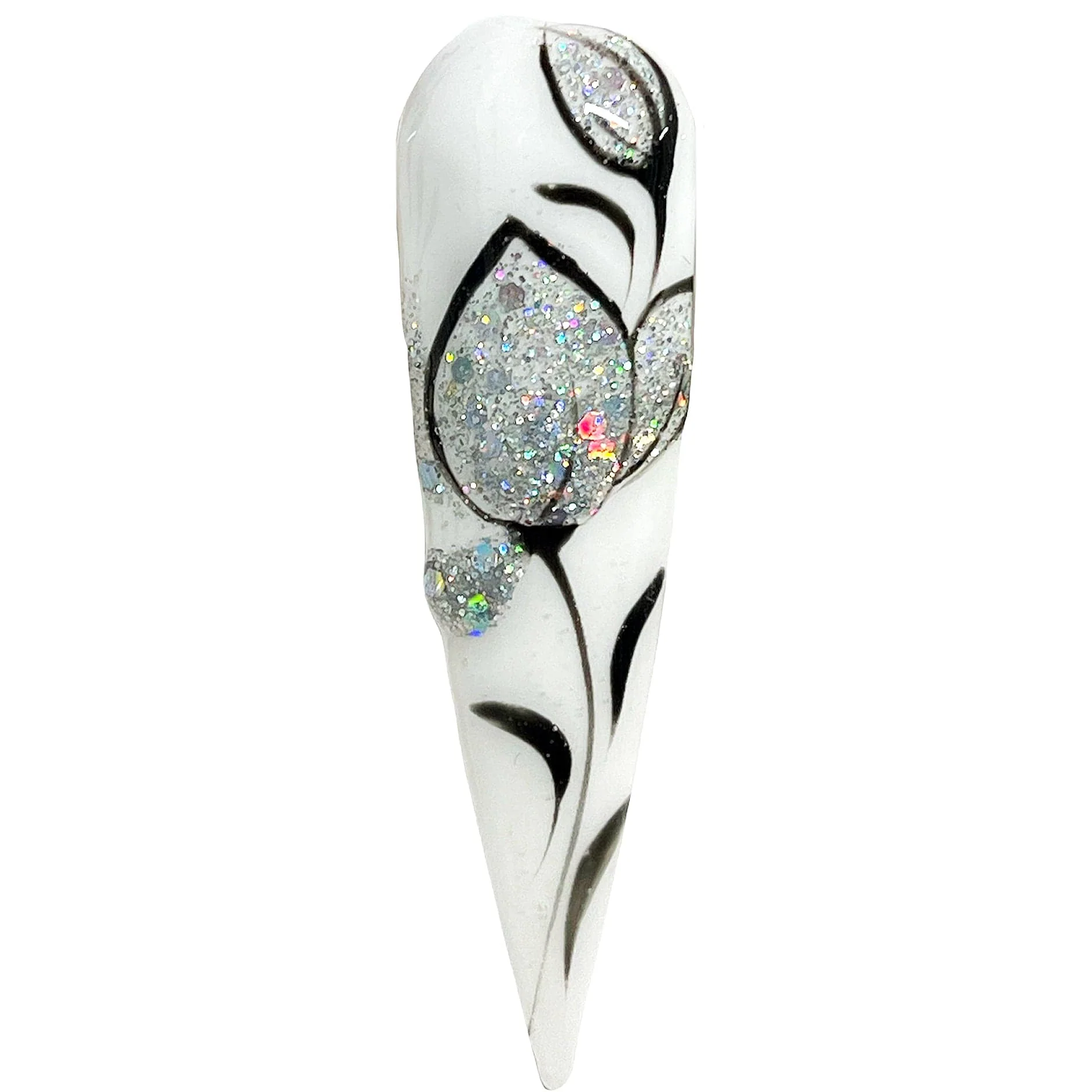 BOSSY Gel Art Liner 017 Holo Chunky Mixed Silver Glitter - Image 2
