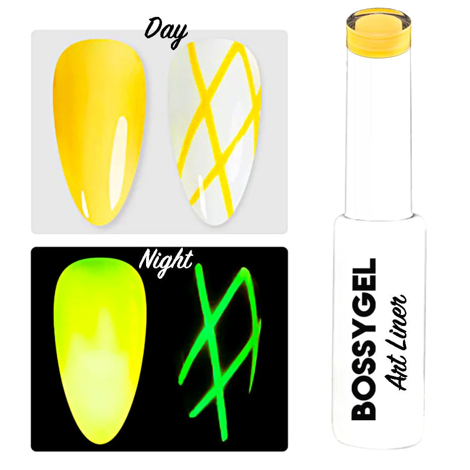 BOSSY Gel Art Liner Glow In The Dark 06 Yellow Citrus - Image 3