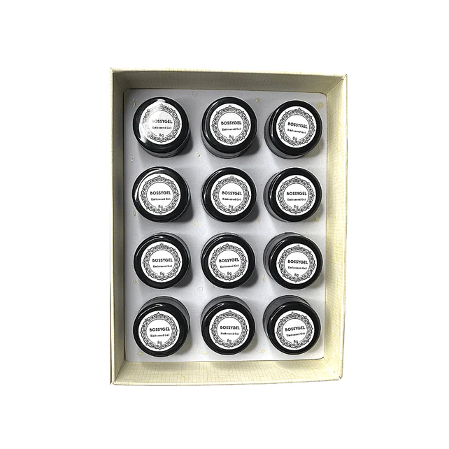 BOSSY Metallic Gel Paint EMBOSSED Set of 12 jars - Image 2