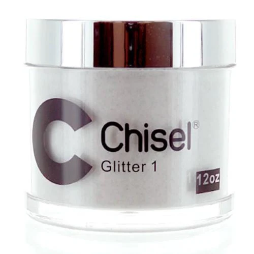 Chisel Nail Art Dipping Powder Pink & White 12oz Glitter 01