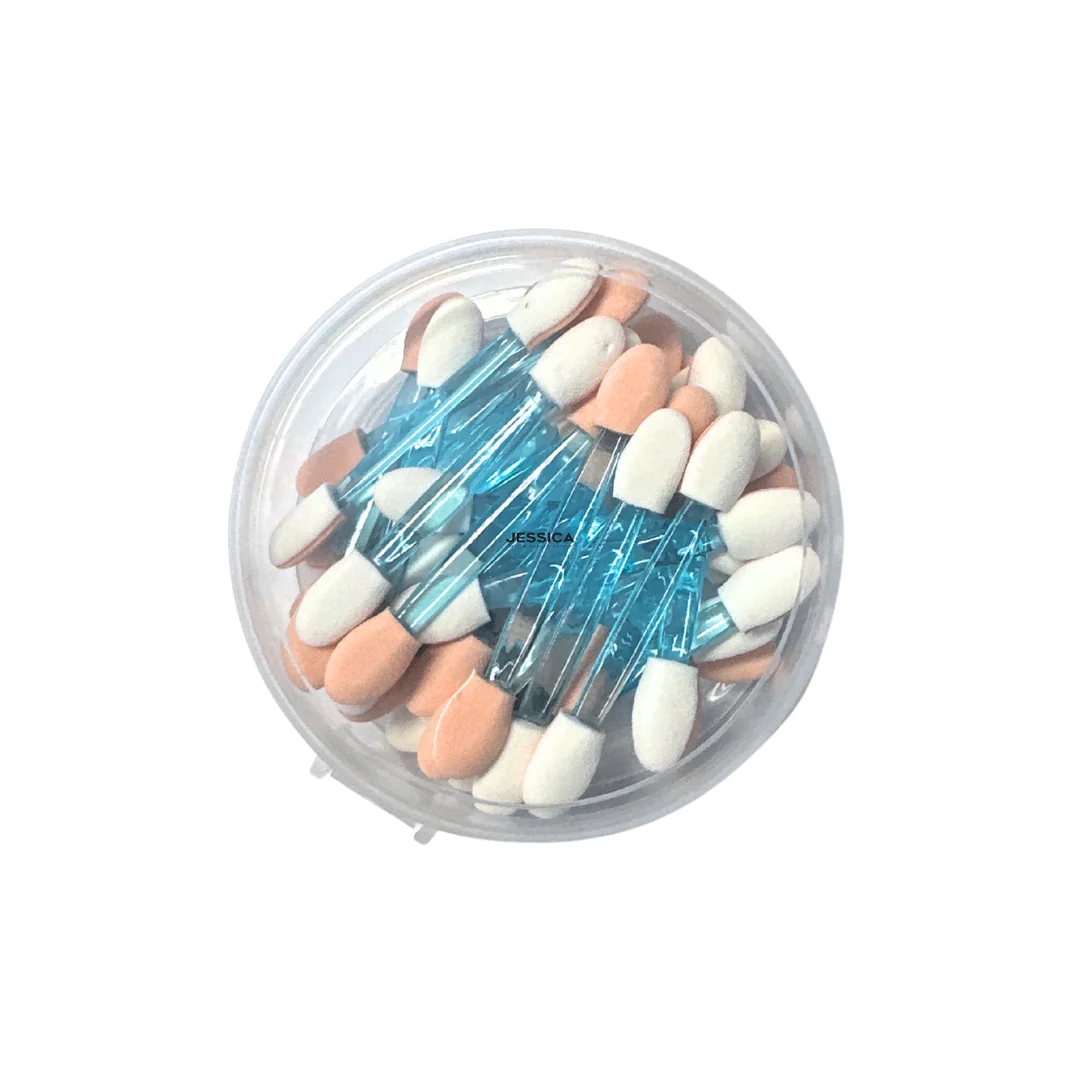 JNBS Double End Nail Chrome Powder Brush Sponge Applicators - Image 2