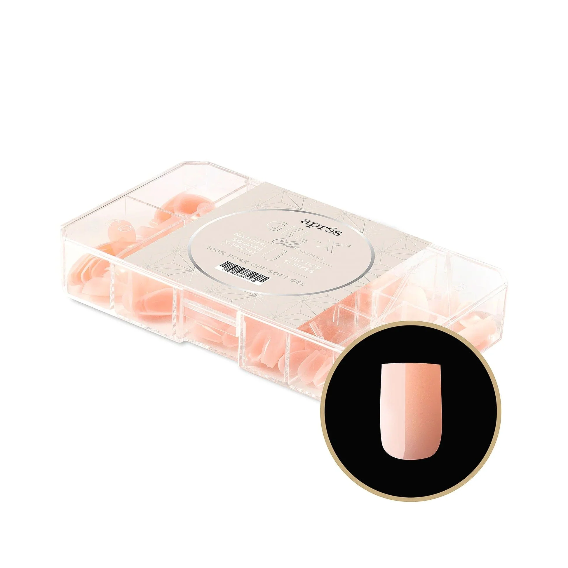 Apres Gel X™ NEUTRALS Box of 150pcs Chloe Natural Square Tips