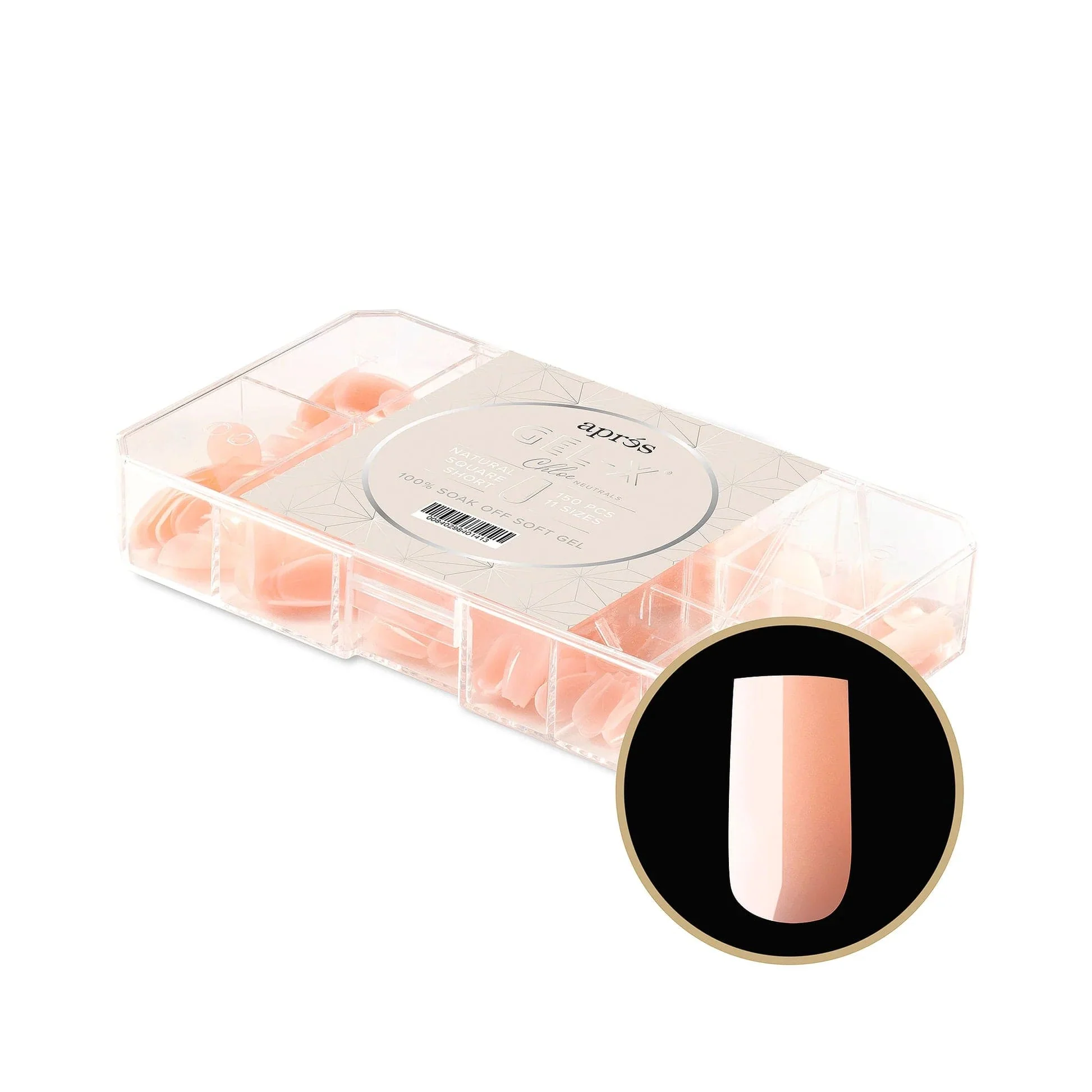 Apres Gel X™ NEUTRALS Box of 150pcs Chloe Natural Square Tips - Image 8