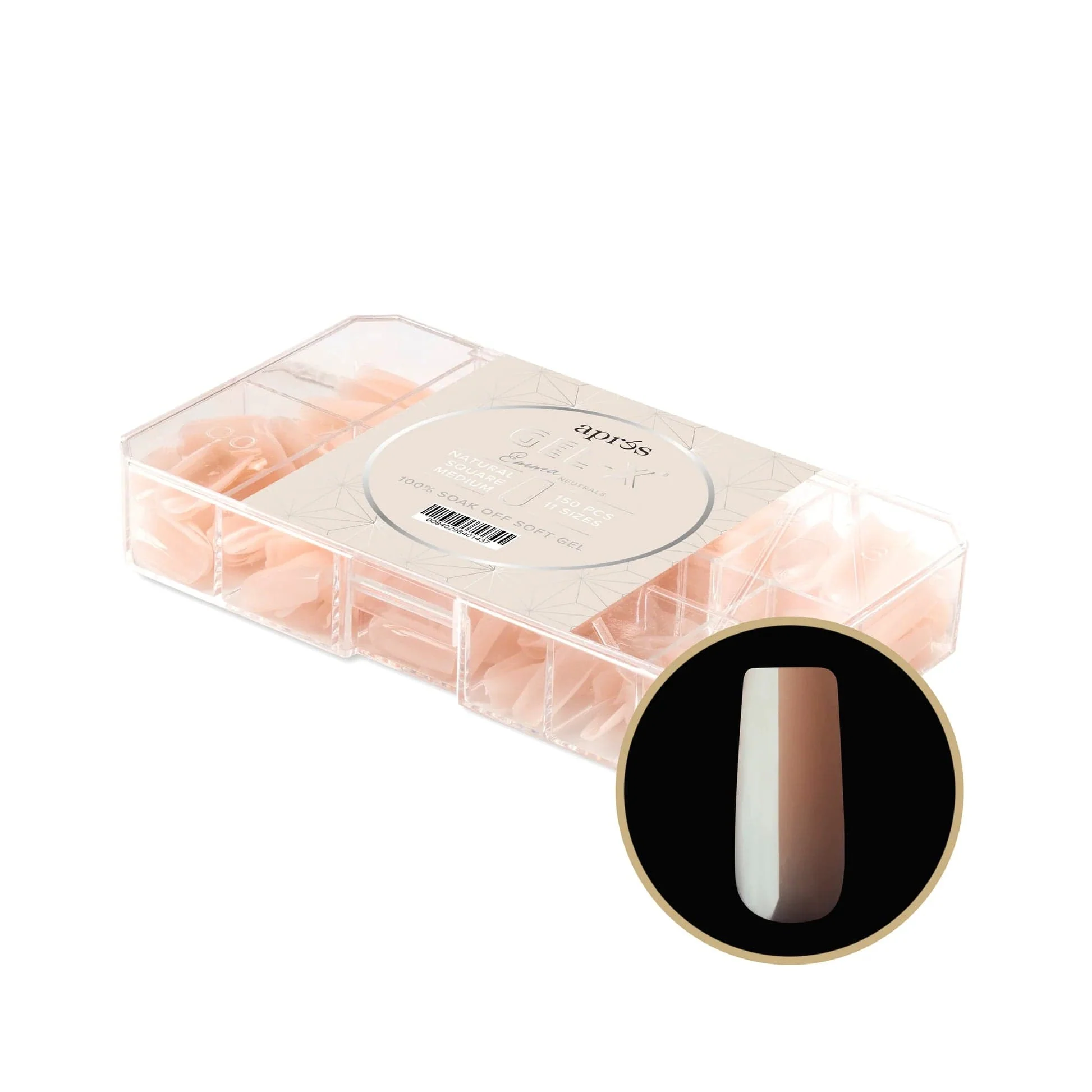 Apres Gel X™ NEUTRALS Box of 150pcs Emma Natural Square Tips - Image 14