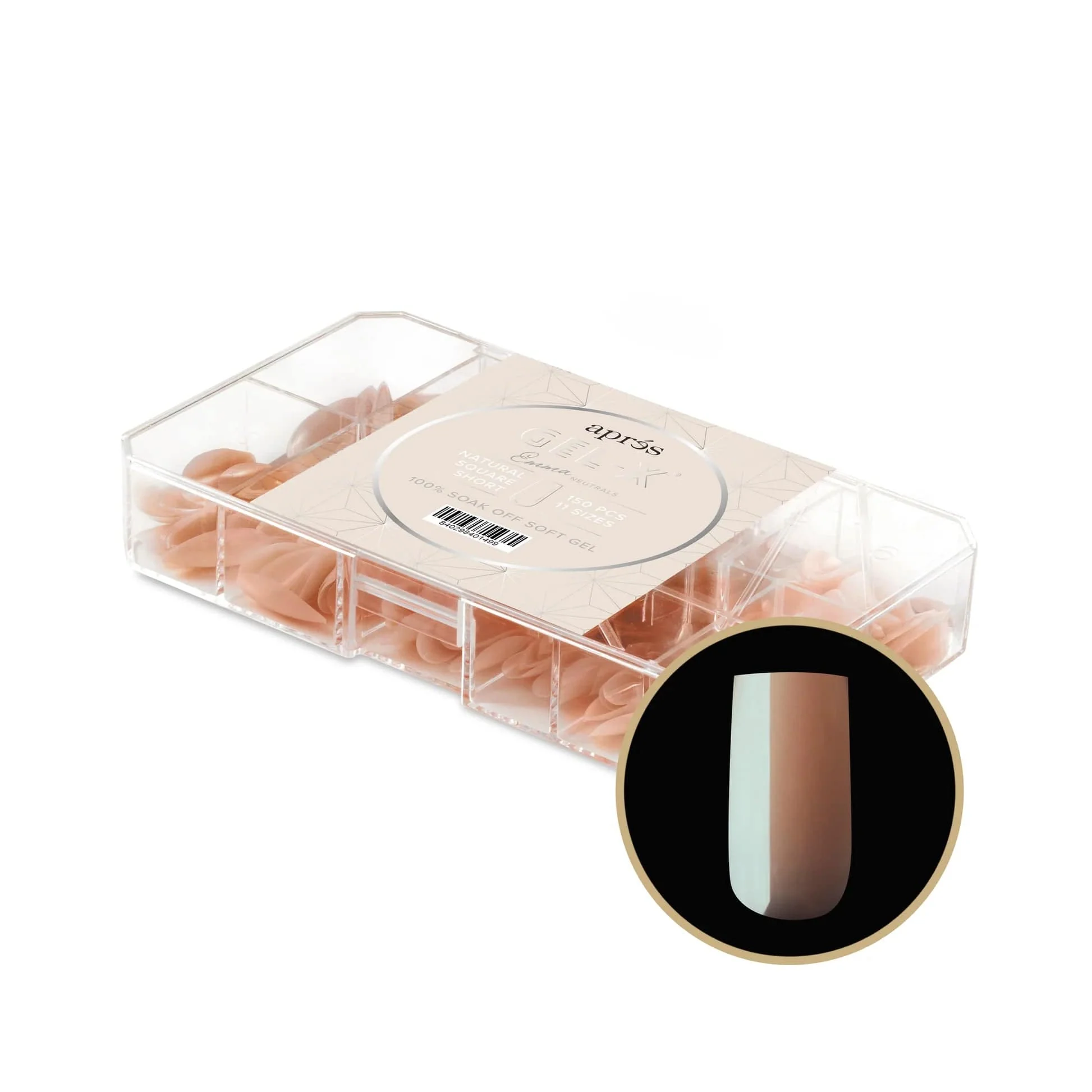 Apres Gel X™ NEUTRALS Box of 150pcs Emma Natural Square Tips - Image 8