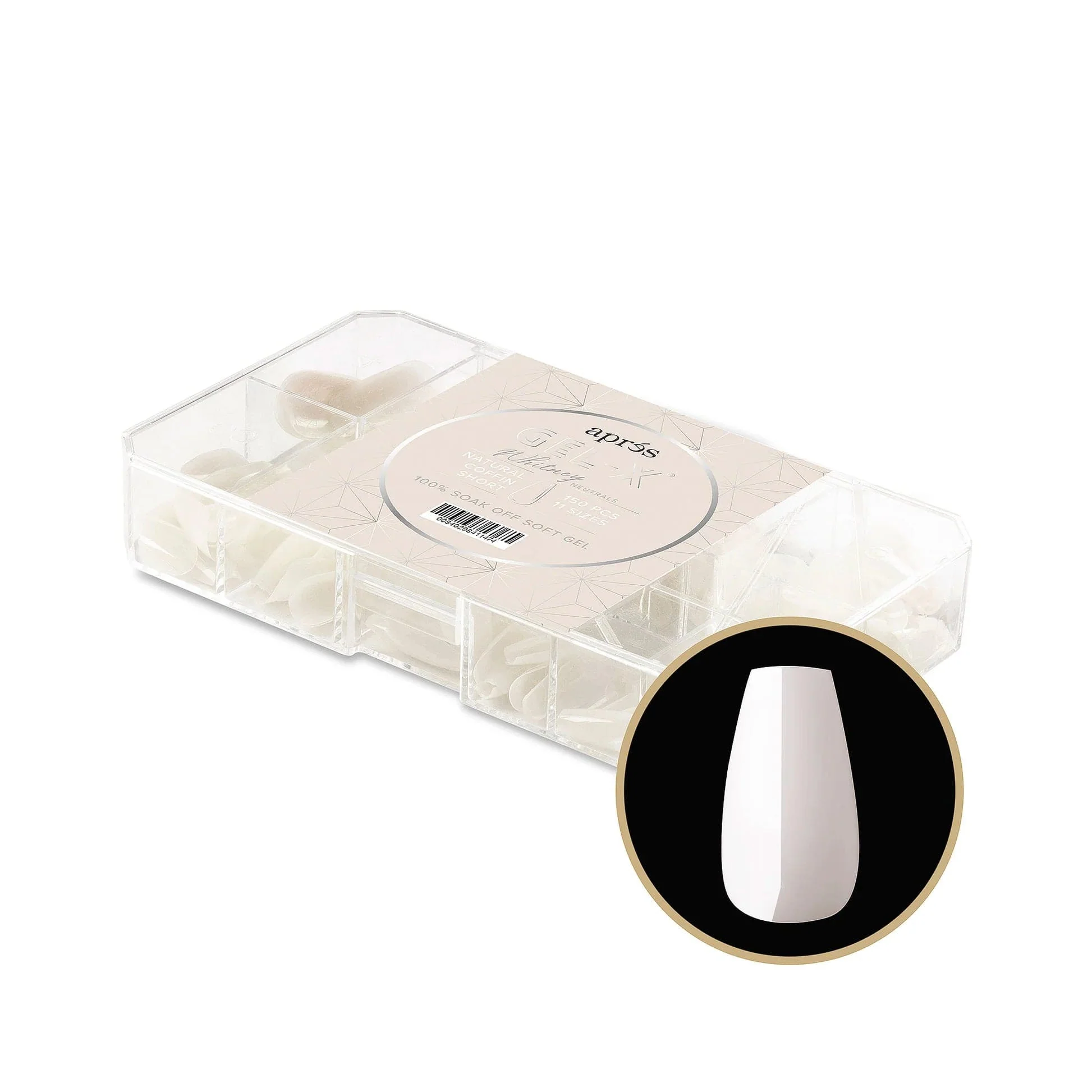 Apres Gel X™ NEUTRALS Box of 150pcs Whitney Natural Coffin Tips - Image 2