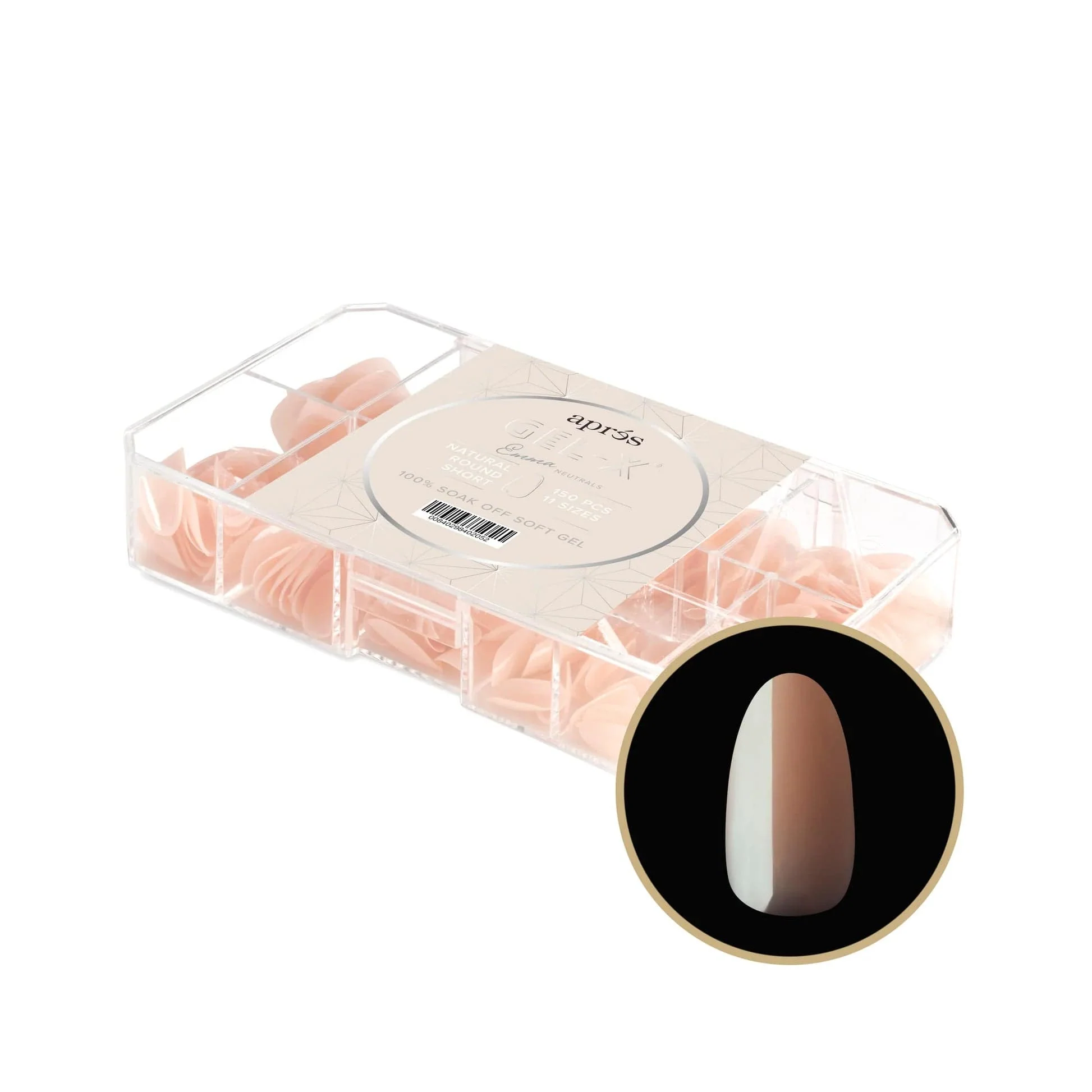 Apres Gel X™ NEUTRALS Box of 150pcs Emma Natural Round Tips