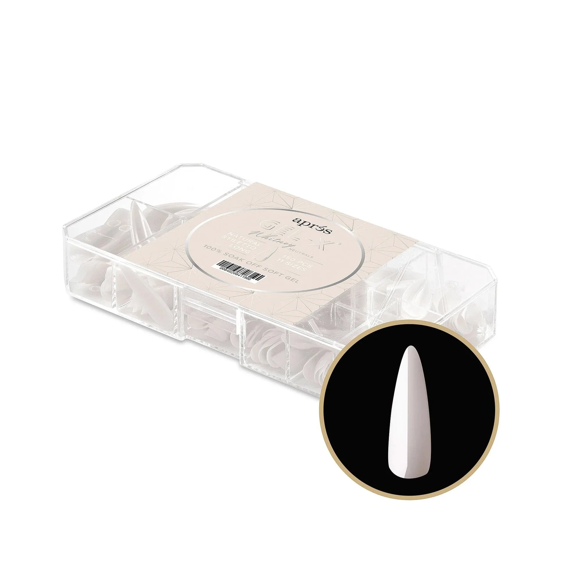 Apres Gel X™ NEUTRALS Box of 150pcs Whitney Natural Stiletto Tips - Image 14