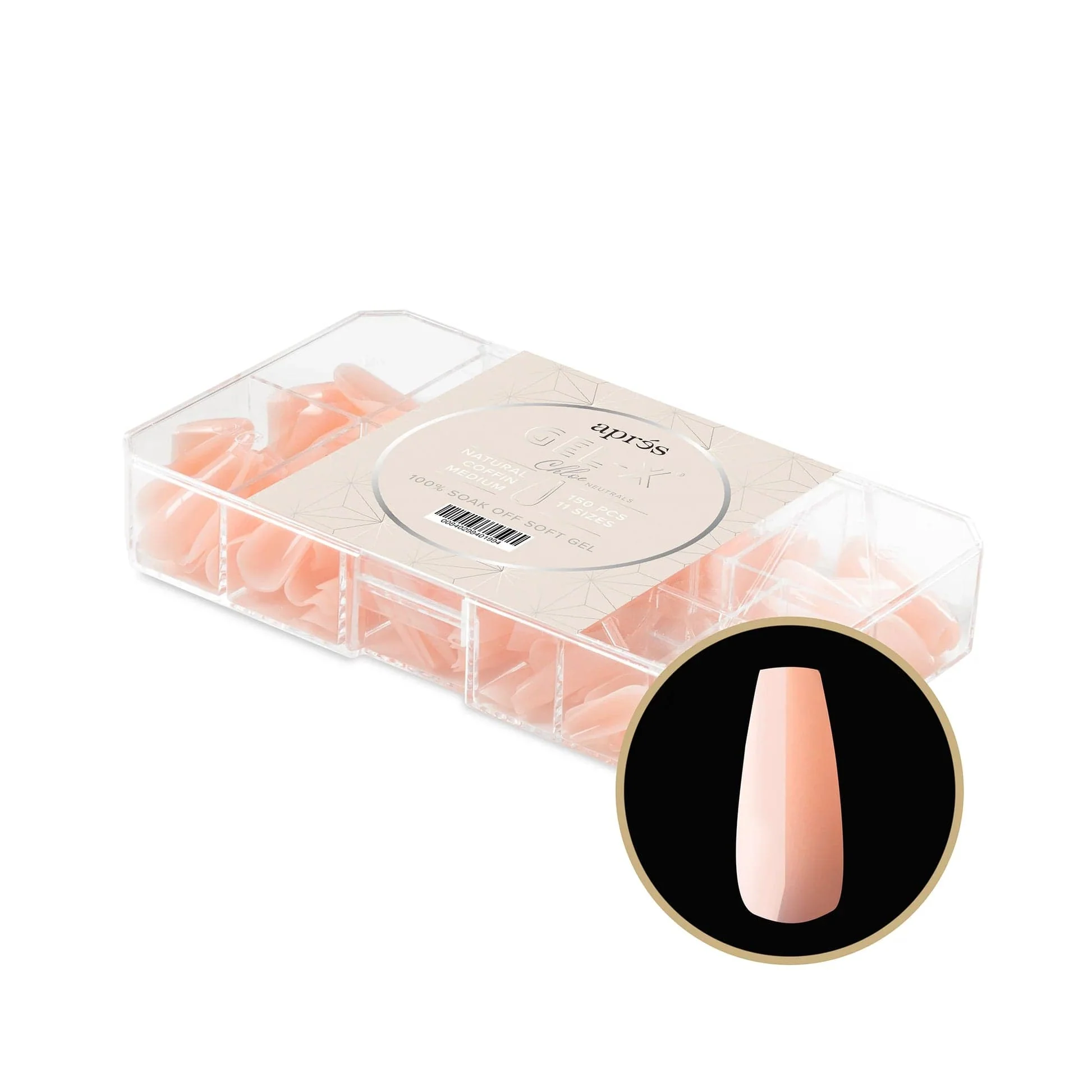 Apres Gel X™ NEUTRALS Box of 150pcs Chloe Natural Coffin Tips - Image 10