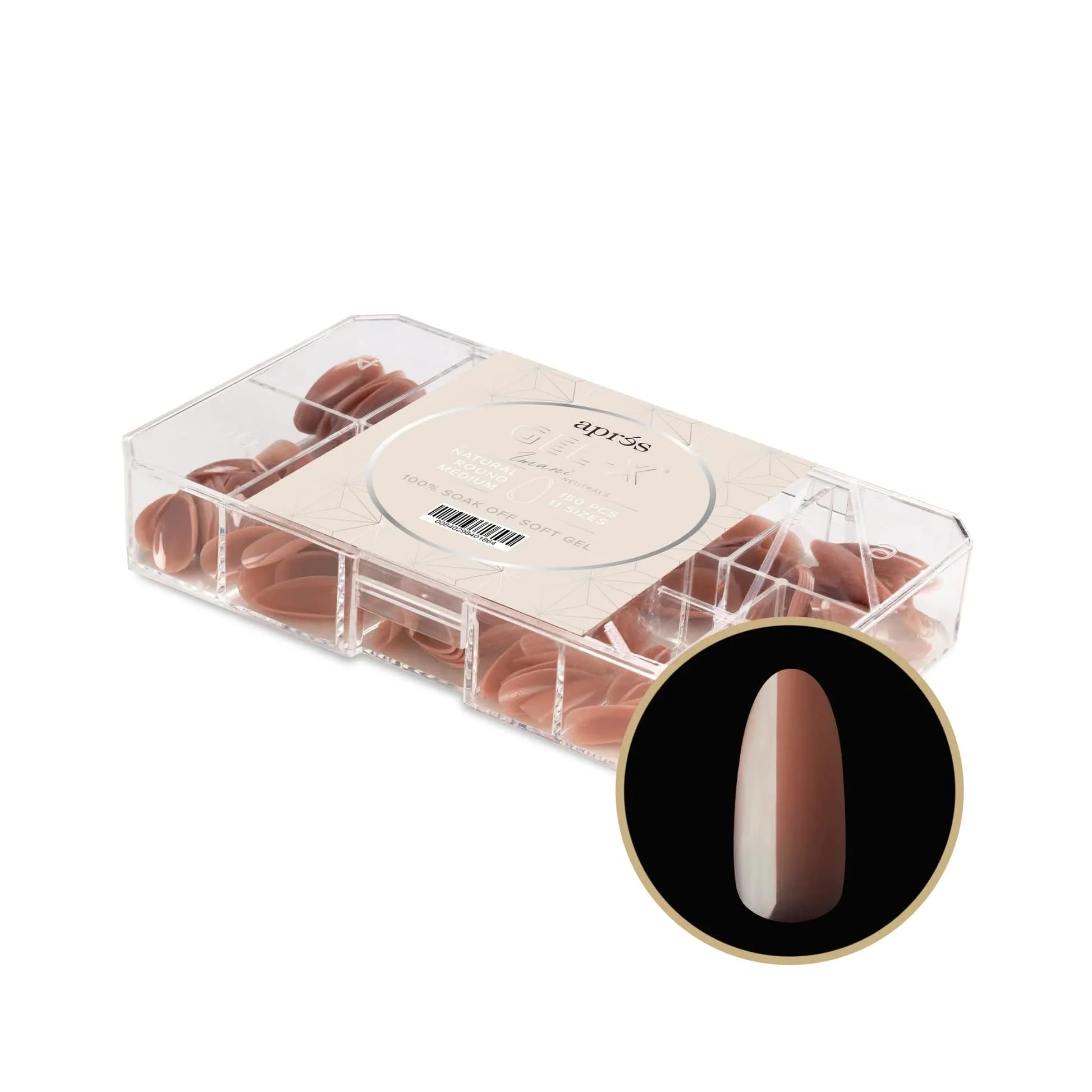 Apres Gel X™ NEUTRALS Box of 150pcs Imani Natural Round Tips - Image 8