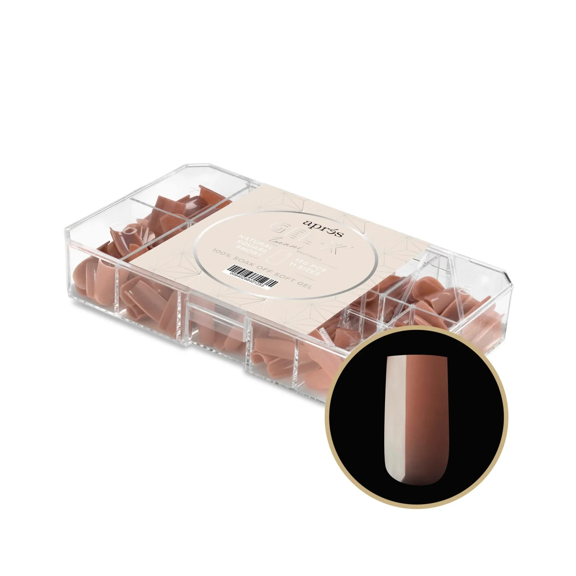 Apres Gel X™ NEUTRALS Box of 150pcs Imani Natural Square Tips - Image 14
