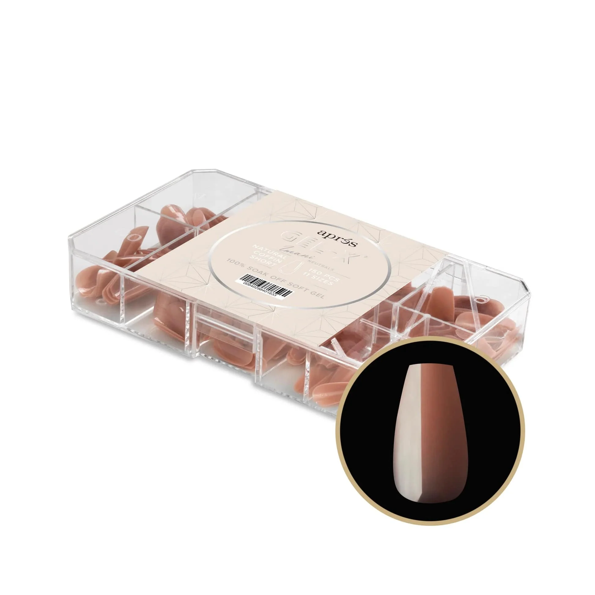 Apres Gel X™ NEUTRALS Box of 150pcs Imani Natural Coffin Tips - Image 2