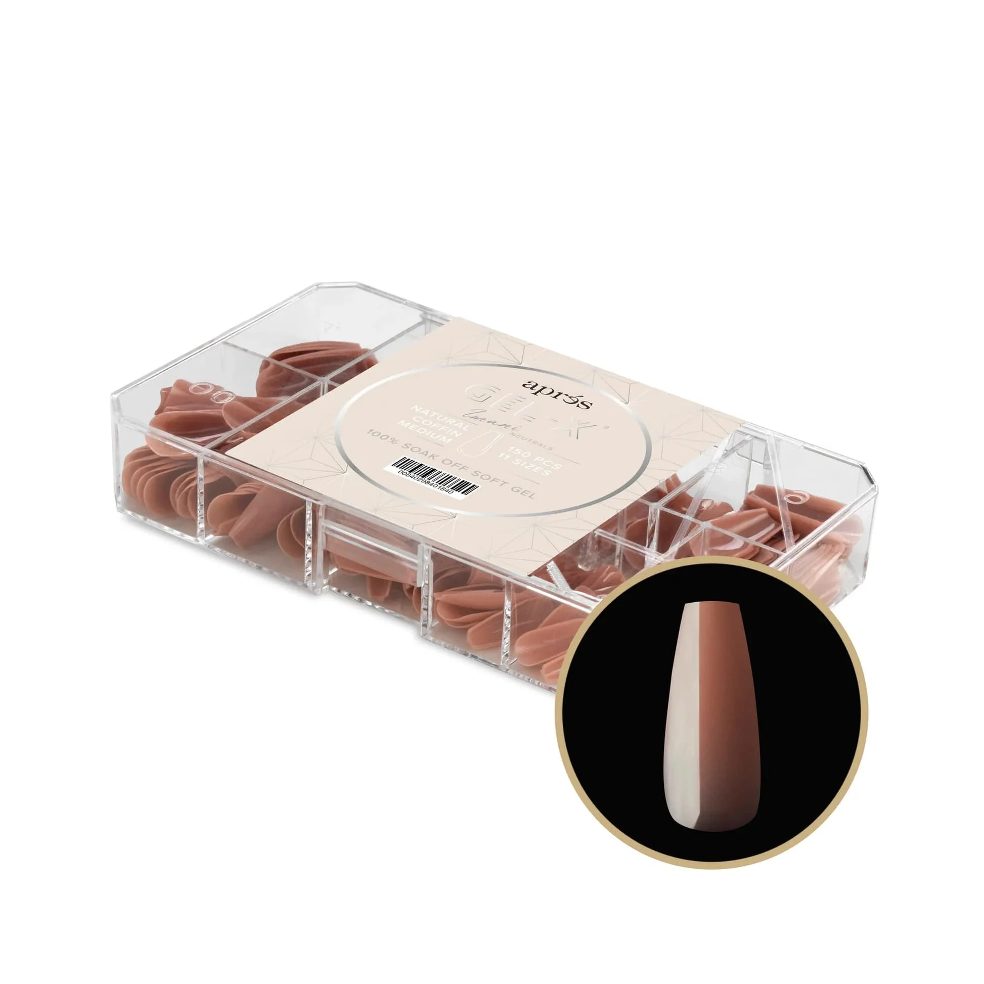 Apres Gel X™ NEUTRALS Box of 150pcs Imani Natural Coffin Tips - Image 3