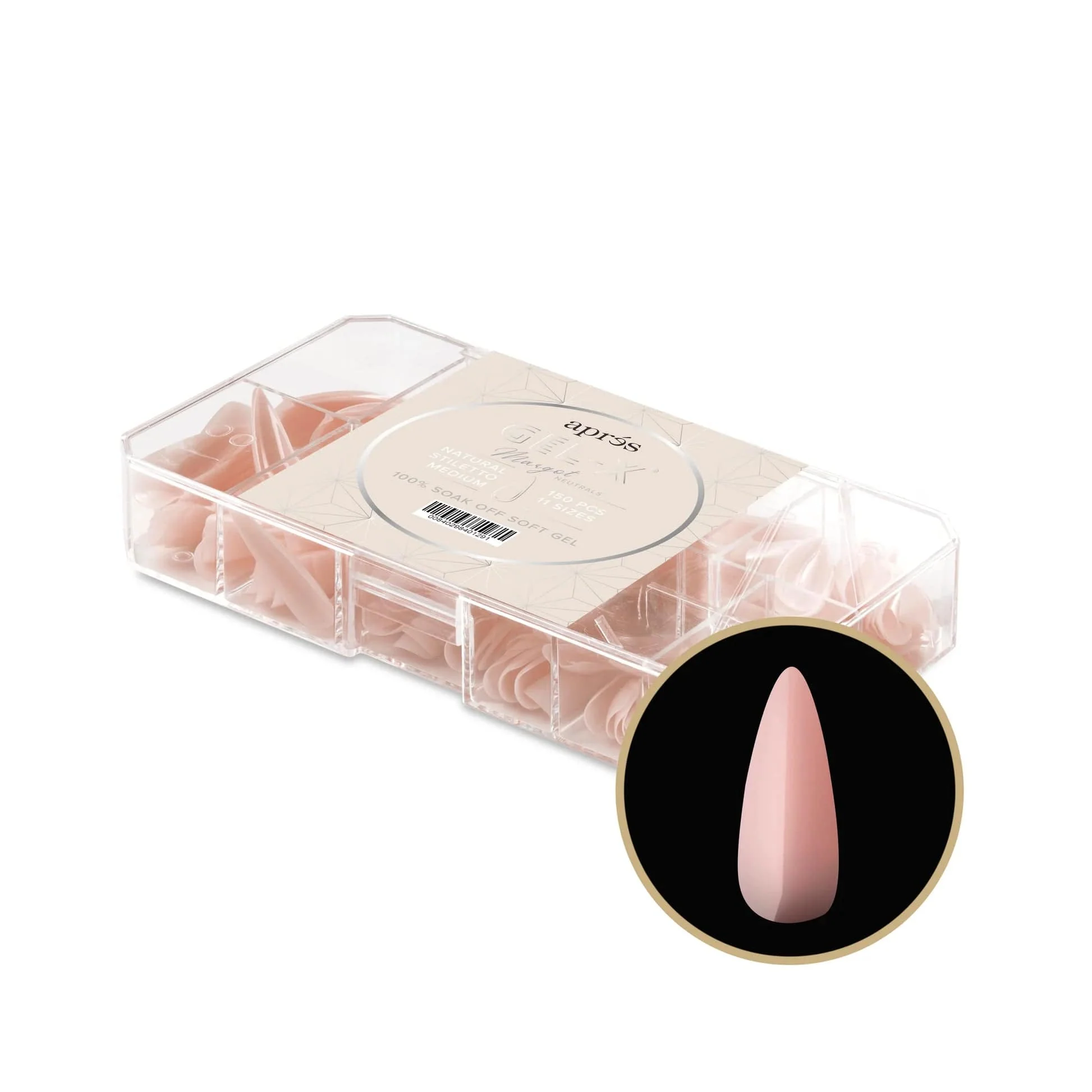 Apres Gel X™ NEUTRALS Box of 150pcs Margot Natural Stiletto Tips - Image 3