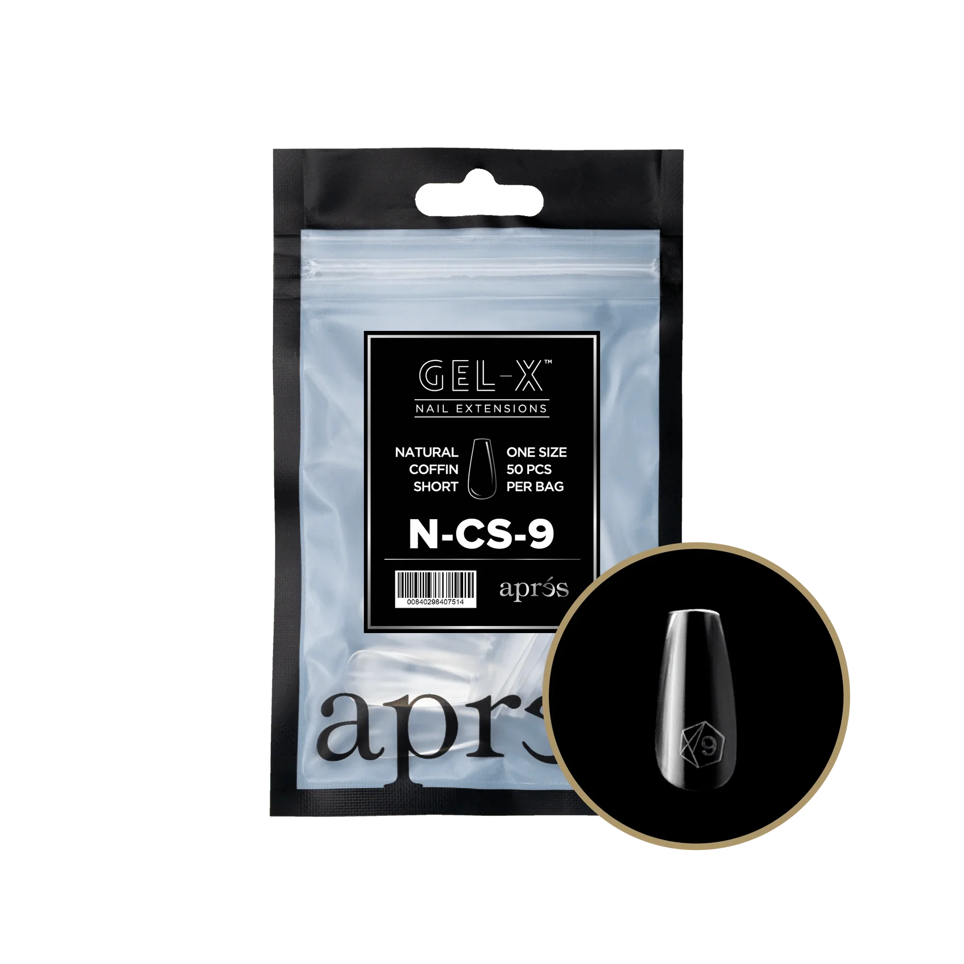Apres Gel X™ Refill Bags (50pcs) Natural Coffin Short Tips - Image 14