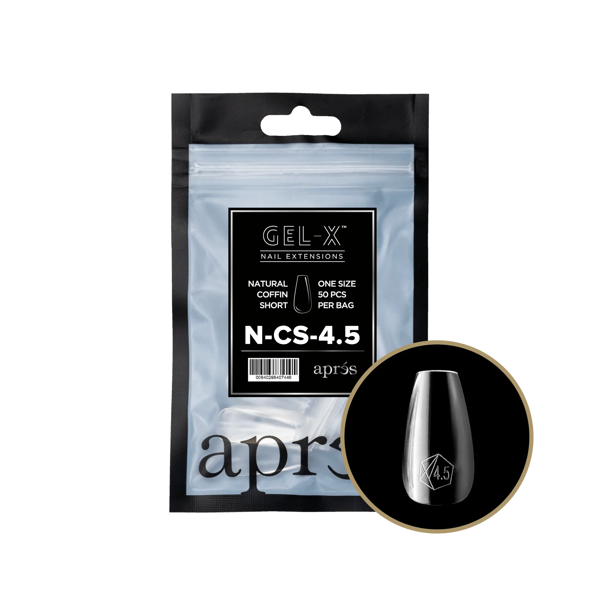 Apres Gel X™ Refill Bags (50pcs) Natural Coffin Short Tips - Image 7