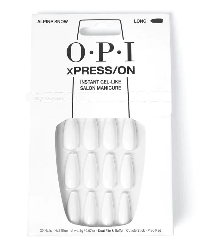 OPI xPRESS/ON Press On Nails Alpine Snow (Long) - Image 5