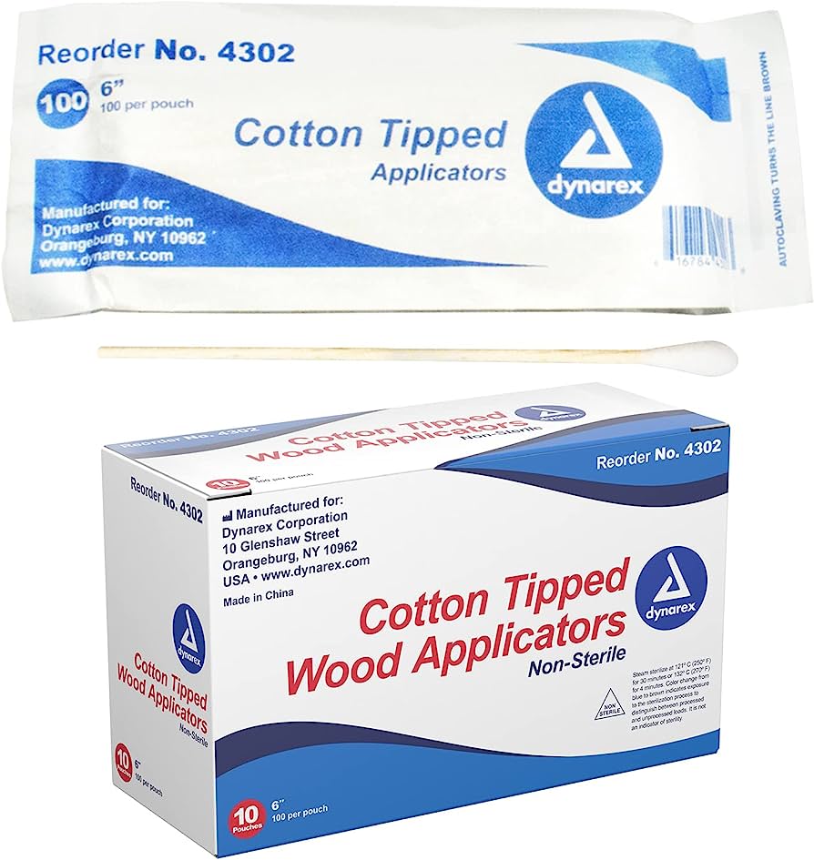 DYNAREX Cotton Tipped Wood Applicators 6" (Pack of 100pcs) - Image 2