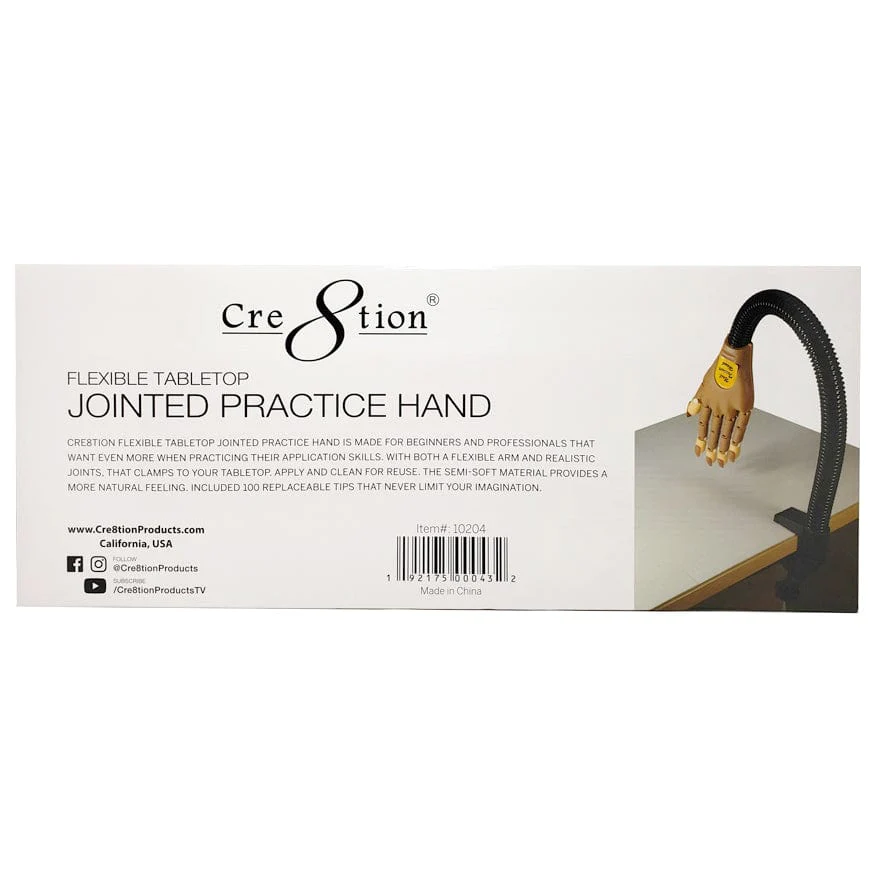 Cre8tion Flexible Tabletop Jointed Practice Hand with Long Clamp - Image 2