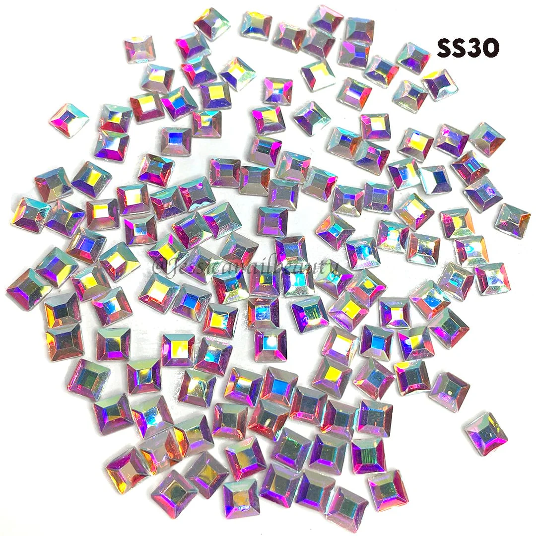 JNBS Crystal Rhinestone Square Flatback Crystal AB - Image 3