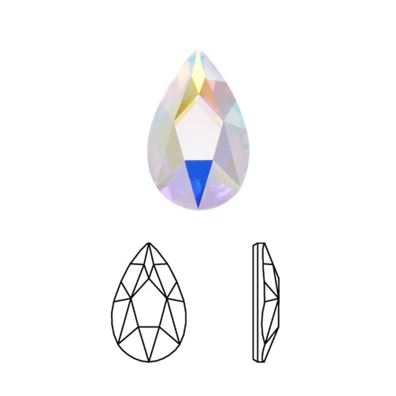 JNBS Crystal Rhinestone Pear Flatback  Crystal AB - Image 3