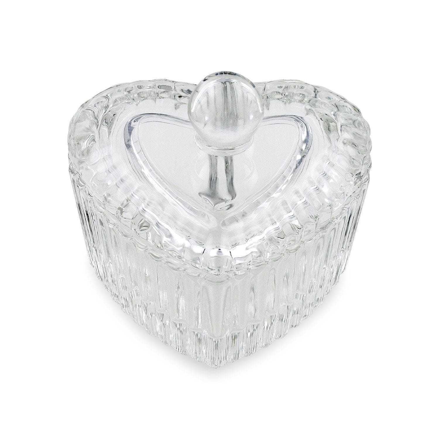 JNBS Empty Crystal HEART Glass Dappen Dish Lid Bowl (Assorted Color)