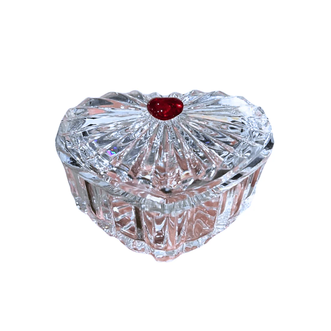 JNBS Empty Crystal HEART Glass Dappen Dish Lid Bowl (Assorted Color) - Image 3