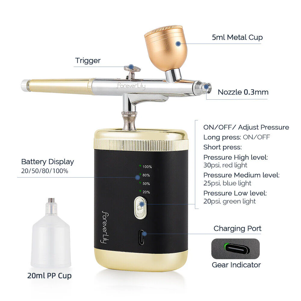 ForeverLily Airbrush Machine 3 Levels Portable Kit - Image 3