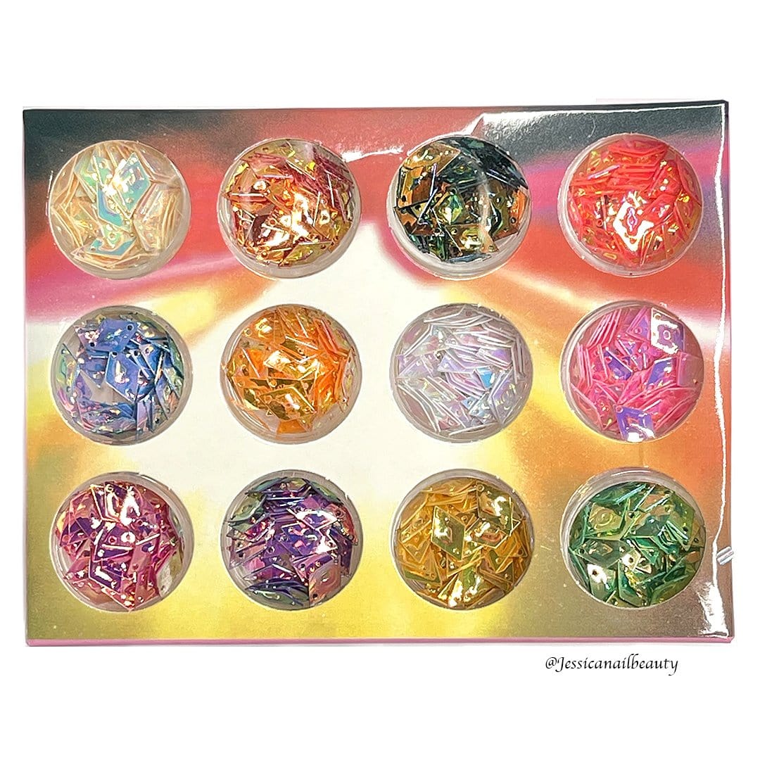 JNBS Glitter Triangle Shape (Set of 12 jars)