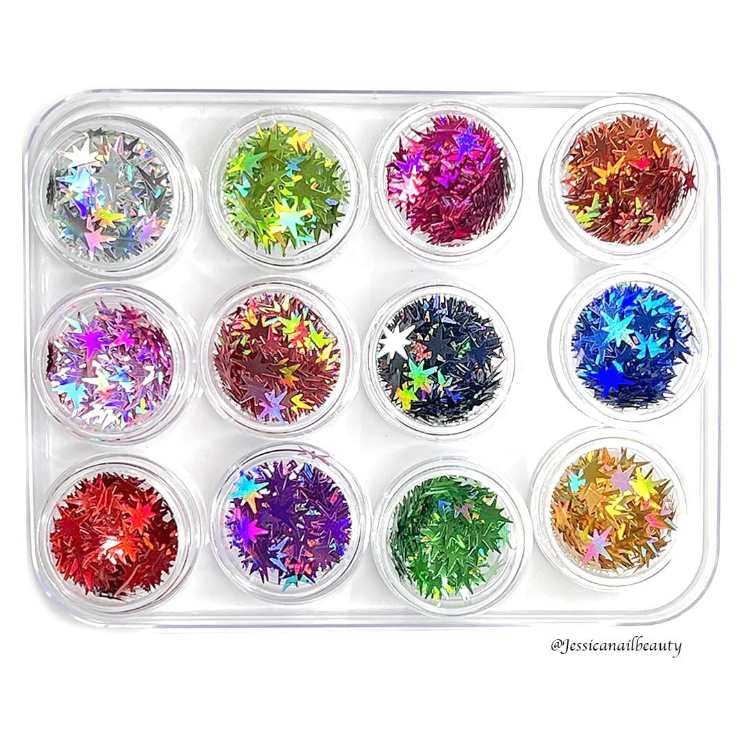 JNBS Glitter Star 01 (Set of 12 jars)