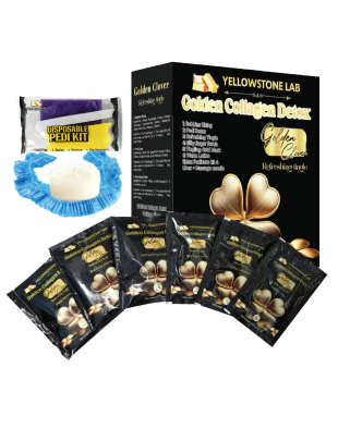 GOLDEN COLLAGEN DETOX Pedicure Kit 9 in 1 | Luxury Spa Foot Treatment - Image 13