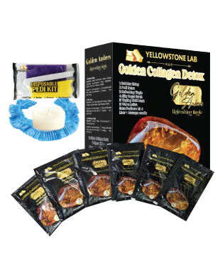 GOLDEN COLLAGEN DETOX Pedicure Kit 9 in 1 | Luxury Spa Foot Treatment - Image 2