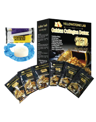 GOLDEN COLLAGEN DETOX Pedicure Kit 9 in 1 | Luxury Spa Foot Treatment - Image 3