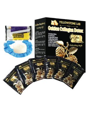 GOLDEN COLLAGEN DETOX Pedicure Kit 9 in 1 | Luxury Spa Foot Treatment - Image 5