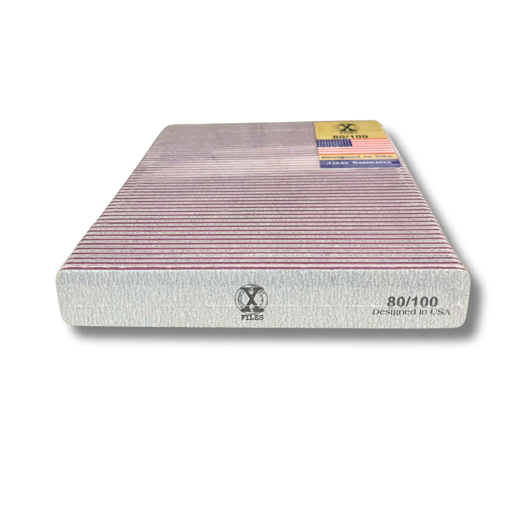 Japan Sandpaper Nail X File Jumbo Square Zebra Pink (80/100)
