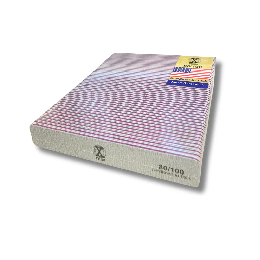 Japan Sandpaper Nail X File Jumbo Square Zebra Pink (80/100) - Image 2