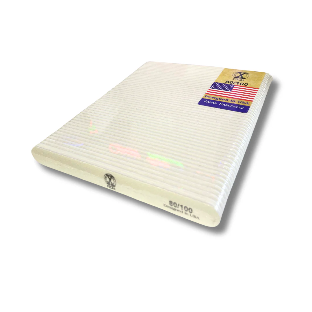 Japan Sandpaper Nail X File Regular Oval White (80/100) - Image 2