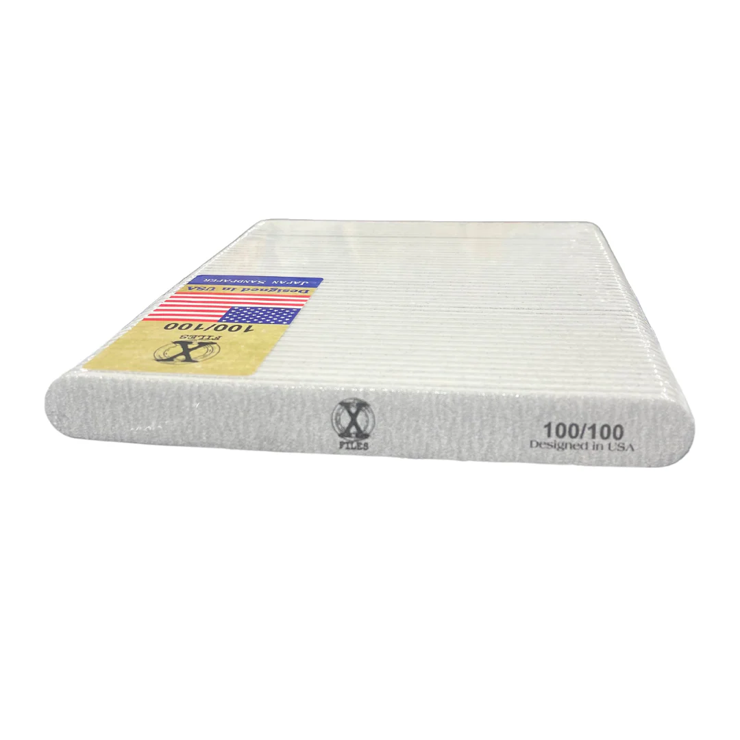 Japan Sandpaper Nail X File Regular Zebra White (100/100) - Image 2