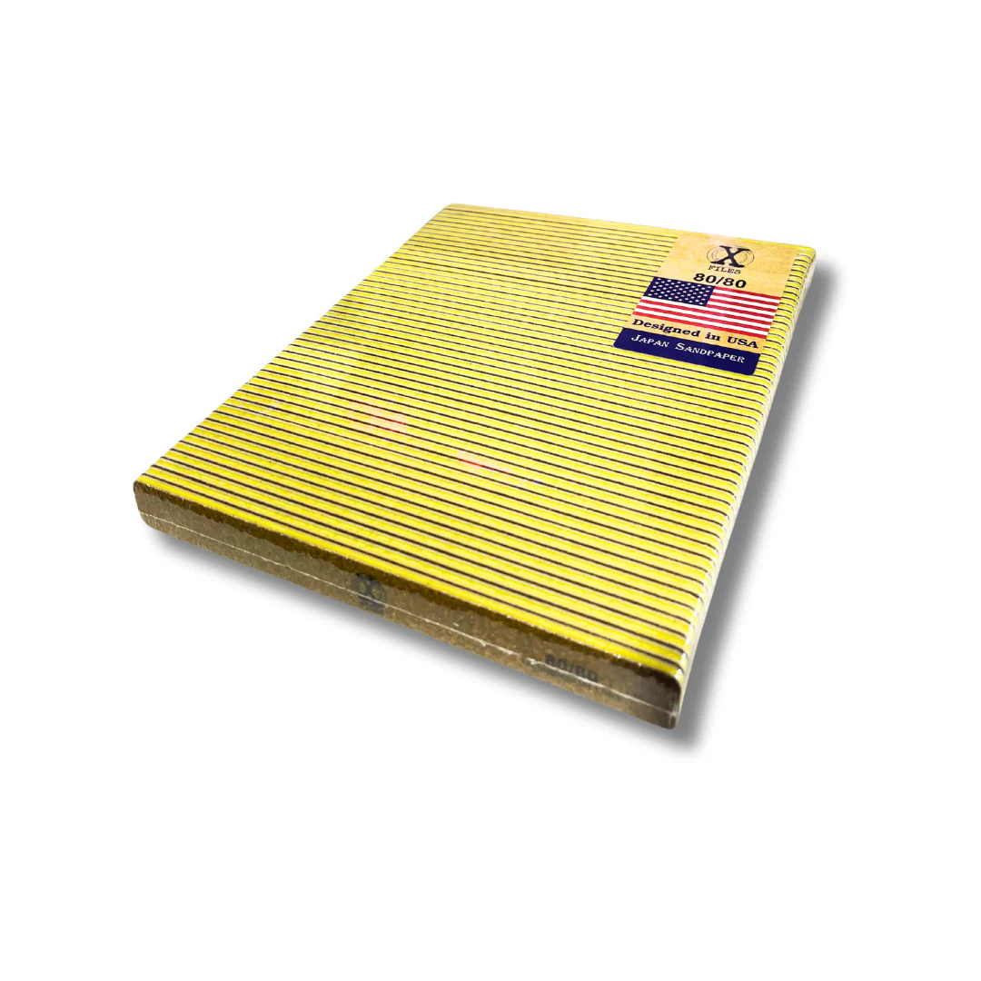 Japan Sandpaper Nail X File Small Jumbo Square Garnet (80/80) - Image 2